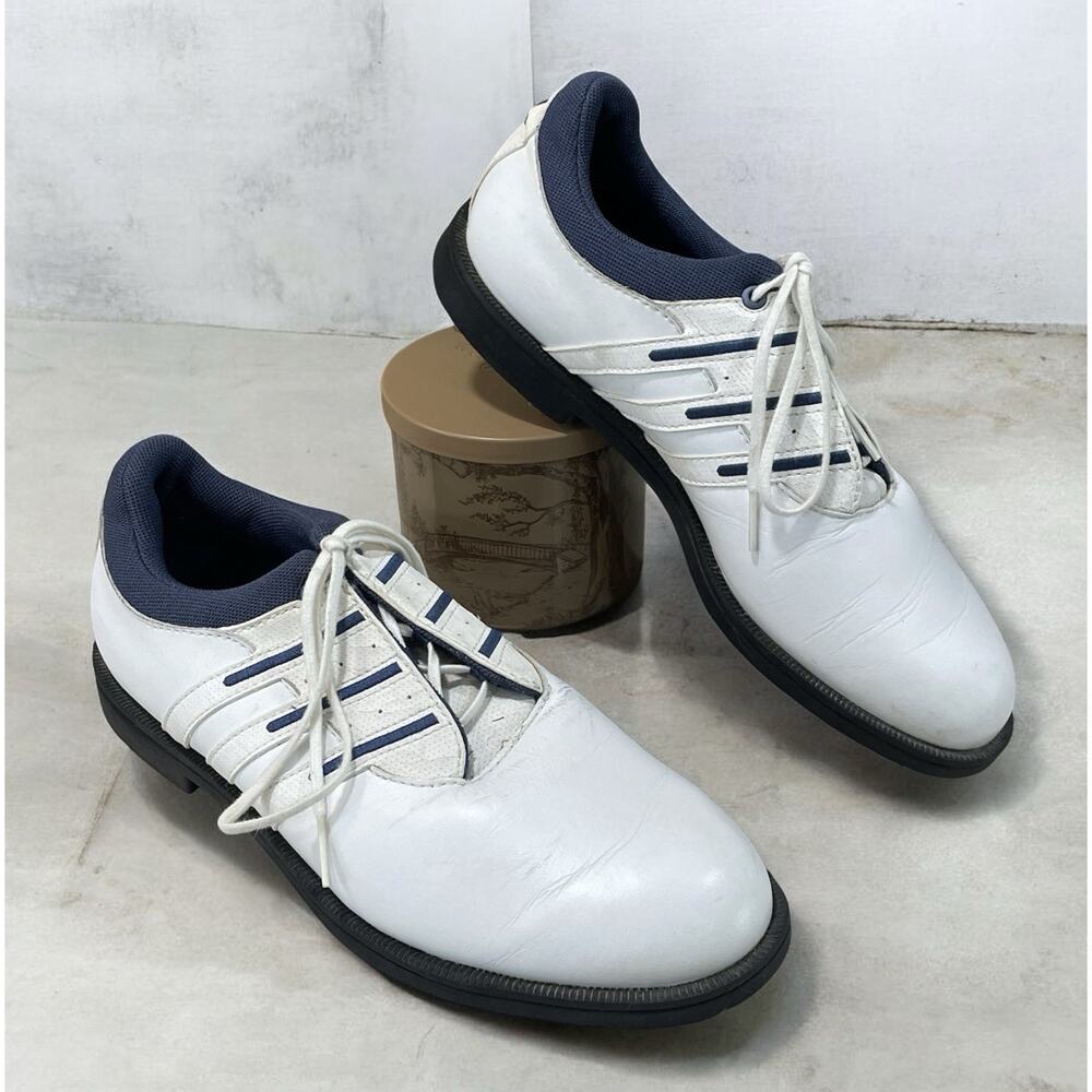 ADIDAS Women’s Size 7 White/Blue Golf Shoes EVG791003 In Excellent Condition